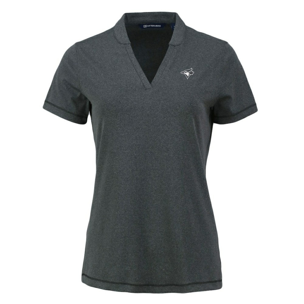 Toronto Blue Jays Cutter & Buck Women's Forge Stretch Blade DryTec V-Neck Polo - MLB
