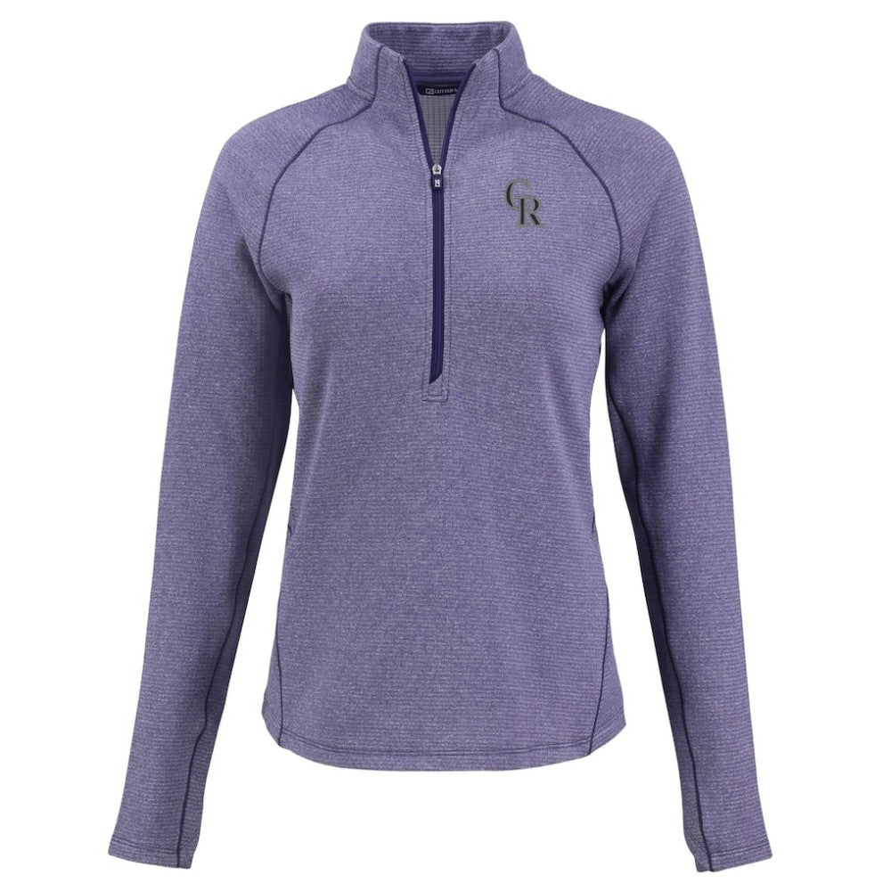 Colorado Rockies Cutter & Buck Women's Peshastin Eco Fleece Recycled Raglan Half-Zip Top - MLB Tops