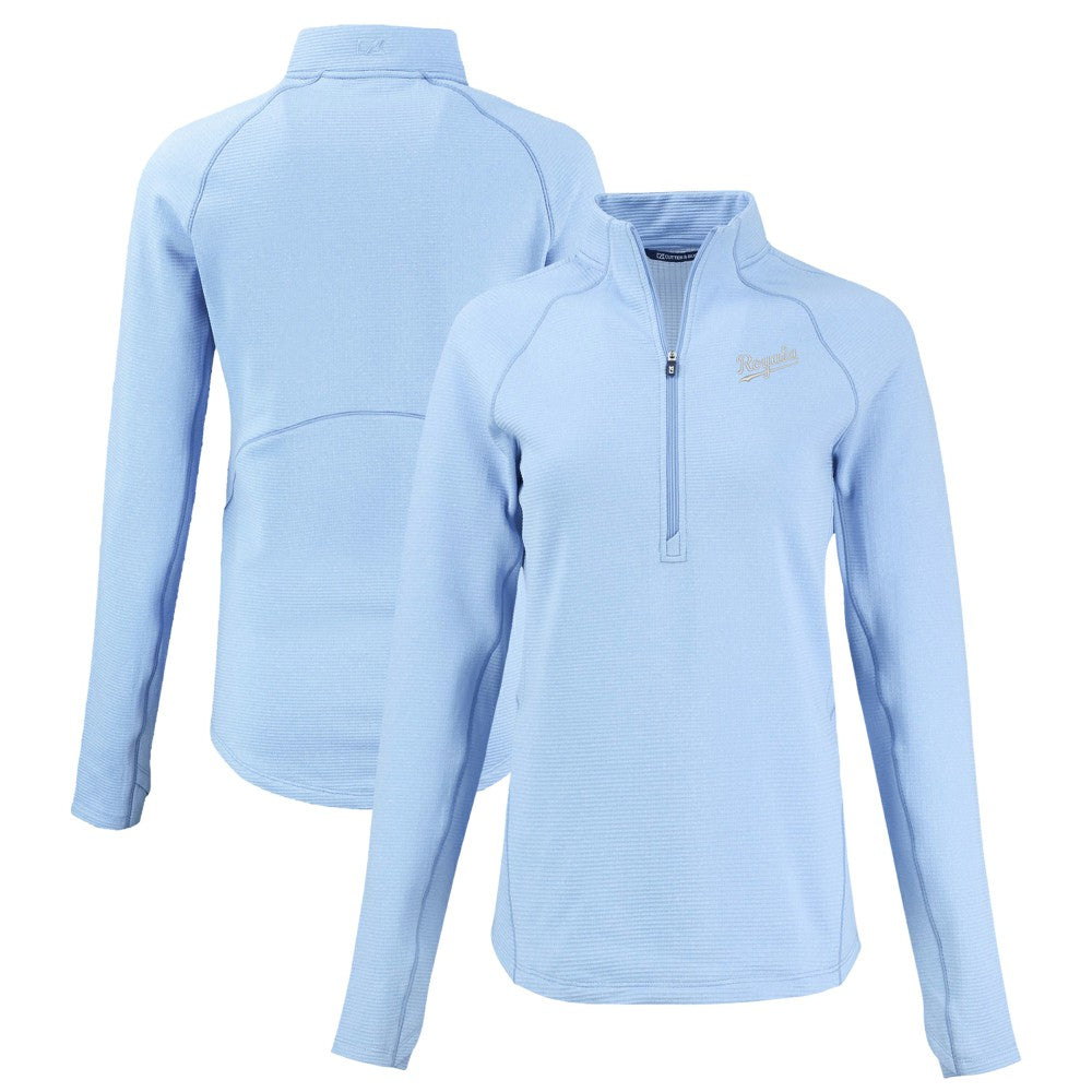 Kansas City Royals Cutter & Buck Women's Peshastin Eco Fleece Recycled Raglan Half-Zip Top - MLB Tops