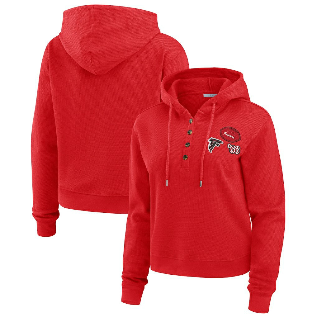 Atlanta Falcons WEAR by Erin Andrews Women's Plus Size Waffle Hoodie Pullover Top | NFL New