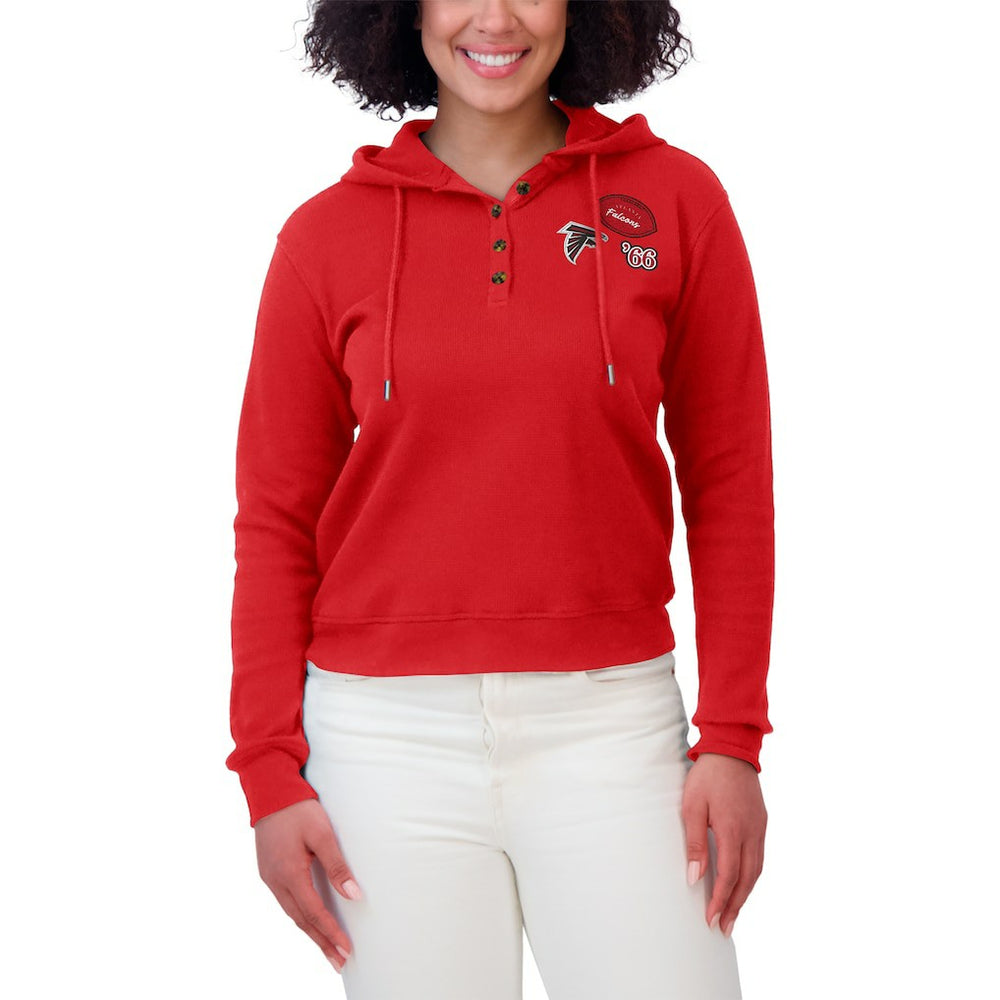 Atlanta Falcons WEAR by Erin Andrews Women's Plus Size Waffle Hoodie Pullover Top | NFL New