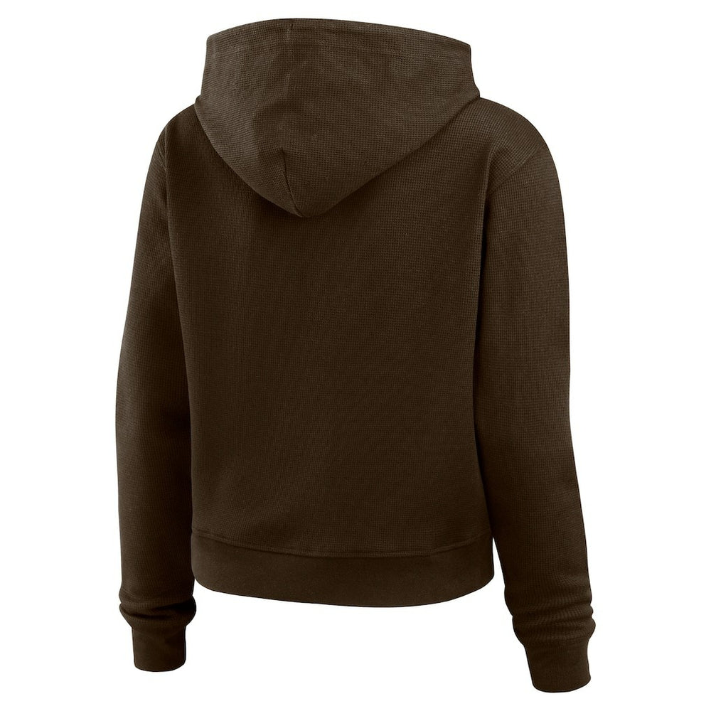 Cleveland Browns WEAR by Erin Andrews Women's Plus Size Waffle Hoodie Pullover Top | NFL Discount
