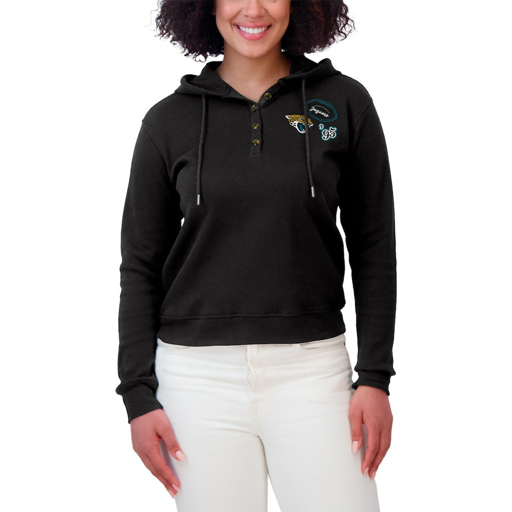 Jacksonville Jaguars WEAR by Erin Andrews Women's Plus Size Waffle Hoodie Pullover Top | NFL Online