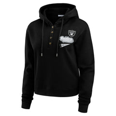 Las Vegas Raiders WEAR by Erin Andrews Women's Plus Size Waffle Hoodie Pullover Top | NFL Discount