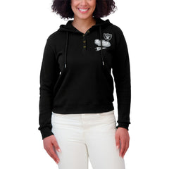 Las Vegas Raiders WEAR by Erin Andrews Women's Plus Size Waffle Hoodie Pullover Top | NFL Discount