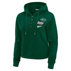 New York Jets WEAR by Erin Andrews Women's Plus Size Waffle Hoodie Pullover Top | NFL Near me