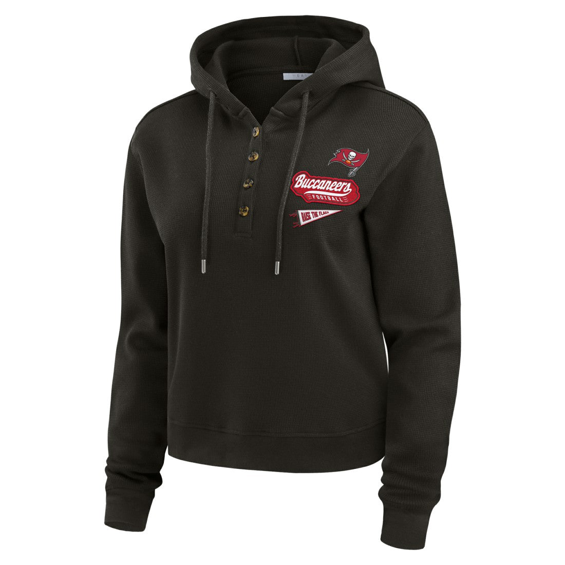 Tampa Bay Buccaneers WEAR by Erin Andrews Women's Plus Size Waffle Hoodie Pullover Top | NFL Discount