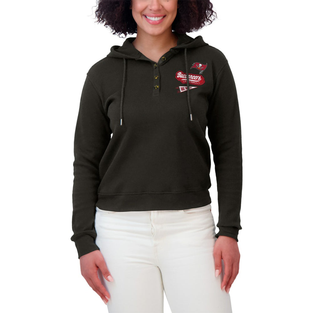 Tampa Bay Buccaneers WEAR by Erin Andrews Women's Plus Size Waffle Hoodie Pullover Top | NFL Discount