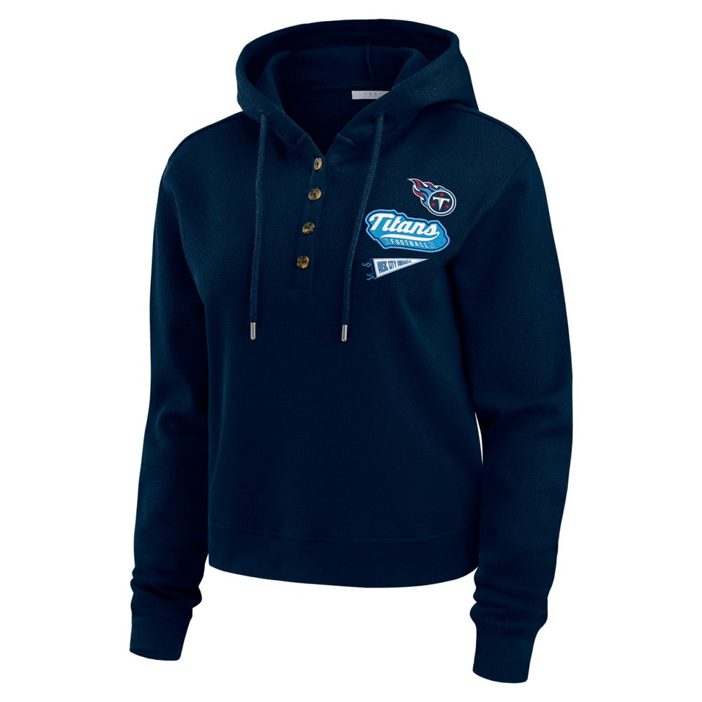 Tennessee Titans WEAR by Erin Andrews Women's Plus Size Waffle Hoodie Pullover Top | NFL New