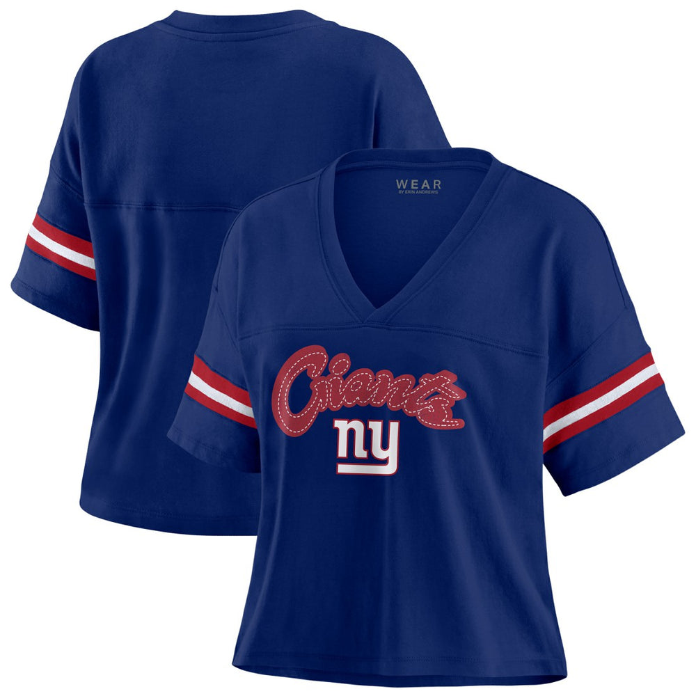 New York Giants WEAR by Erin Andrews Women's Plus Size Color Block Boxy T-Shirt | NFL Online