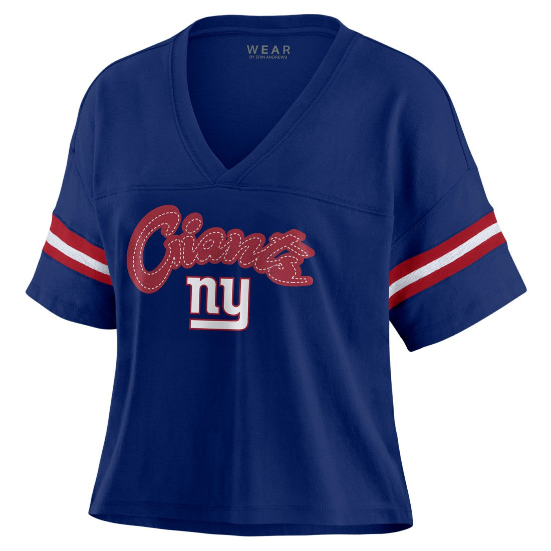 New York Giants WEAR by Erin Andrews Women's Plus Size Color Block Boxy T-Shirt | NFL Online