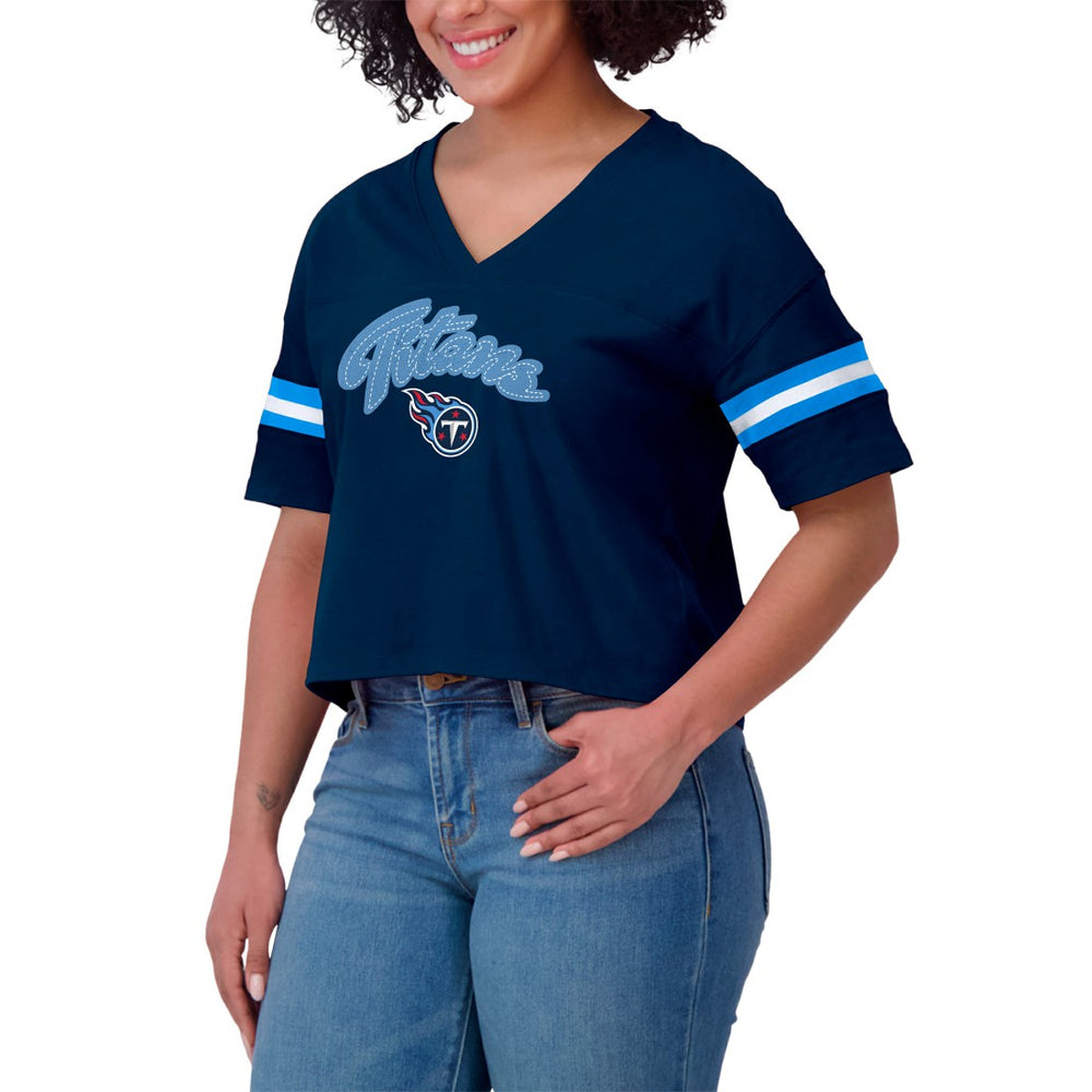 Tennessee Titans WEAR by Erin Andrews Women's Plus Size Color Block Boxy T-Shirt | NFL On sale