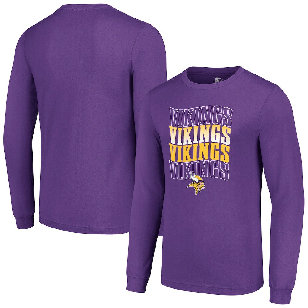 Minnesota Vikings Starter Team Name Graphic Long Sleeve T-Shirt | NFL New