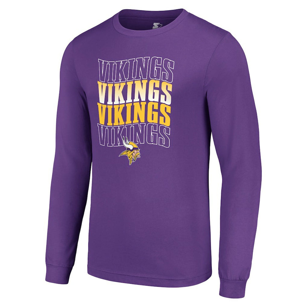 Minnesota Vikings Starter Team Name Graphic Long Sleeve T-Shirt | NFL New
