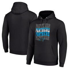Carolina Panthers Starter Four Team Name Logo Fleece Pullover Hoodie | NFL New