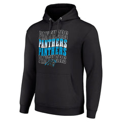 Carolina Panthers Starter Four Team Name Logo Fleece Pullover Hoodie | NFL New
