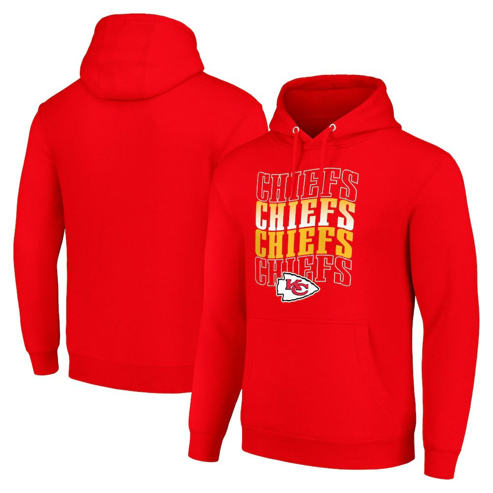 Kansas City Chiefs Starter Four Team Name Logo Fleece Pullover Hoodie | NFL Discount