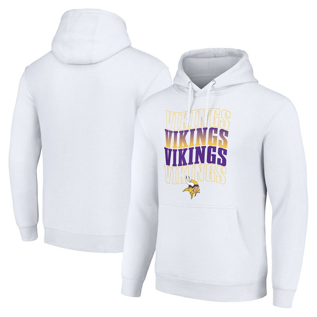 Minnesota Vikings Starter Four Team Name Logo Fleece Pullover Hoodie | NFL On sale