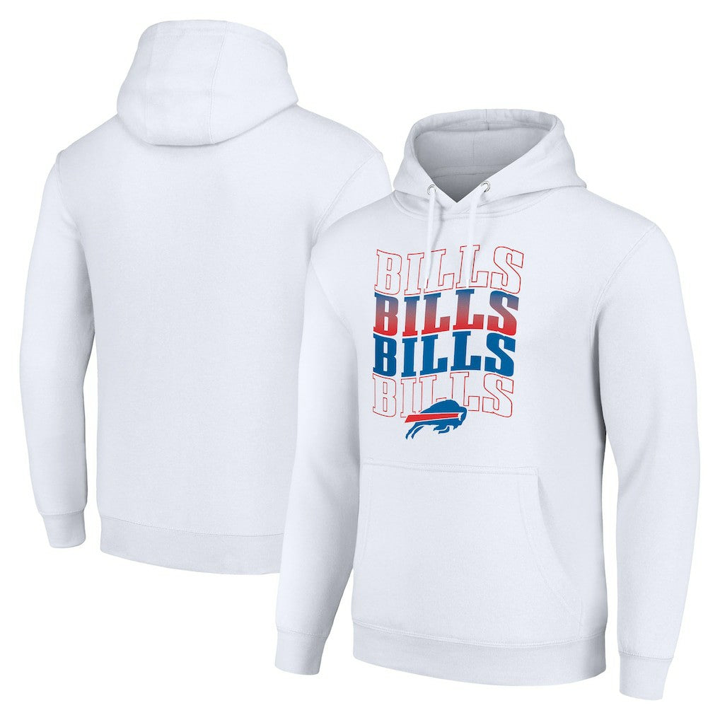 Buffalo Bills Starter Four Team Name Logo Fleece Pullover Hoodie | NFL Discount