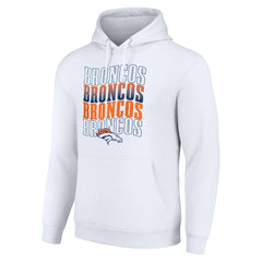 Denver Broncos Starter Four Team Name Logo Fleece Pullover Hoodie | NFL Near me