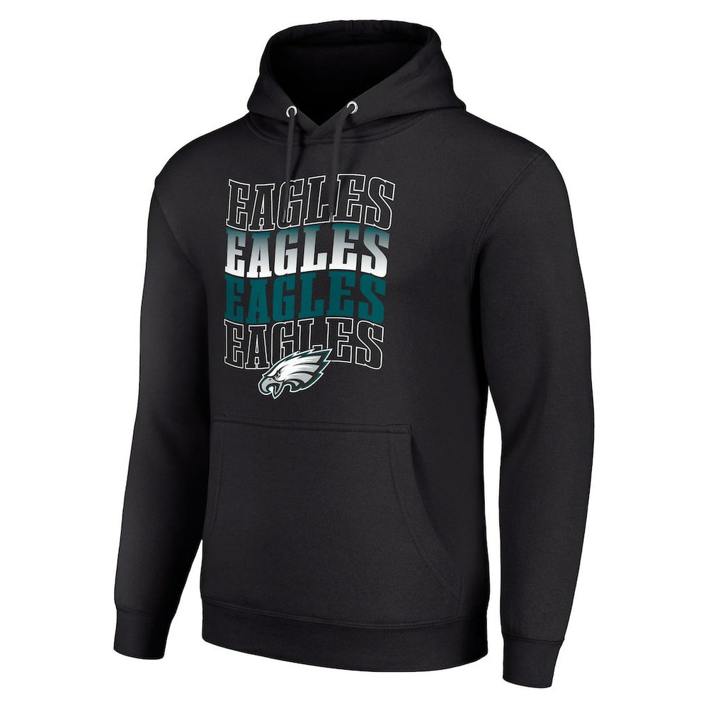 Philadelphia Eagles Starter Four Team Name Logo Fleece Pullover Hoodie | NFL Outlet