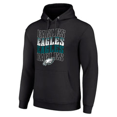 Philadelphia Eagles Starter Four Team Name Logo Fleece Pullover Hoodie | NFL Outlet