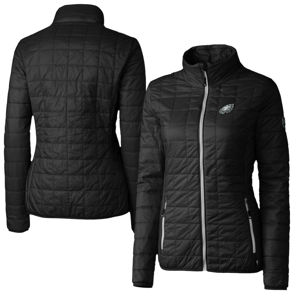 Philadelphia Eagles Cutter & Buck Women's Rainier PrimaLoft Eco Insulated Full-Zip Puffer Jacket | NFL Sale