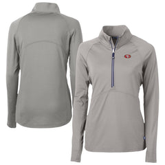 San Francisco 49ers Cutter & Buck Women's Adapt Eco Knit Stretch Recycled Half-Zip Pullover Top | NFL Sale