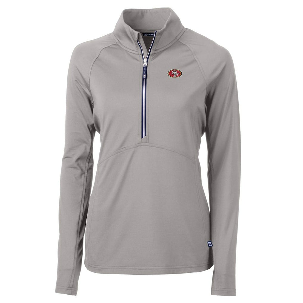 San Francisco 49ers Cutter & Buck Women's Adapt Eco Knit Stretch Recycled Half-Zip Pullover Top | NFL Sale