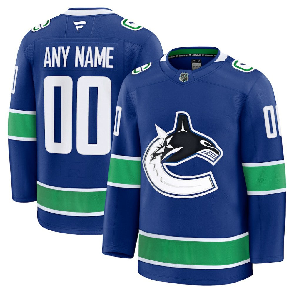 Vancouver Canucks Fanatics Home Premium Custom Jersey -  NHL Jerseys