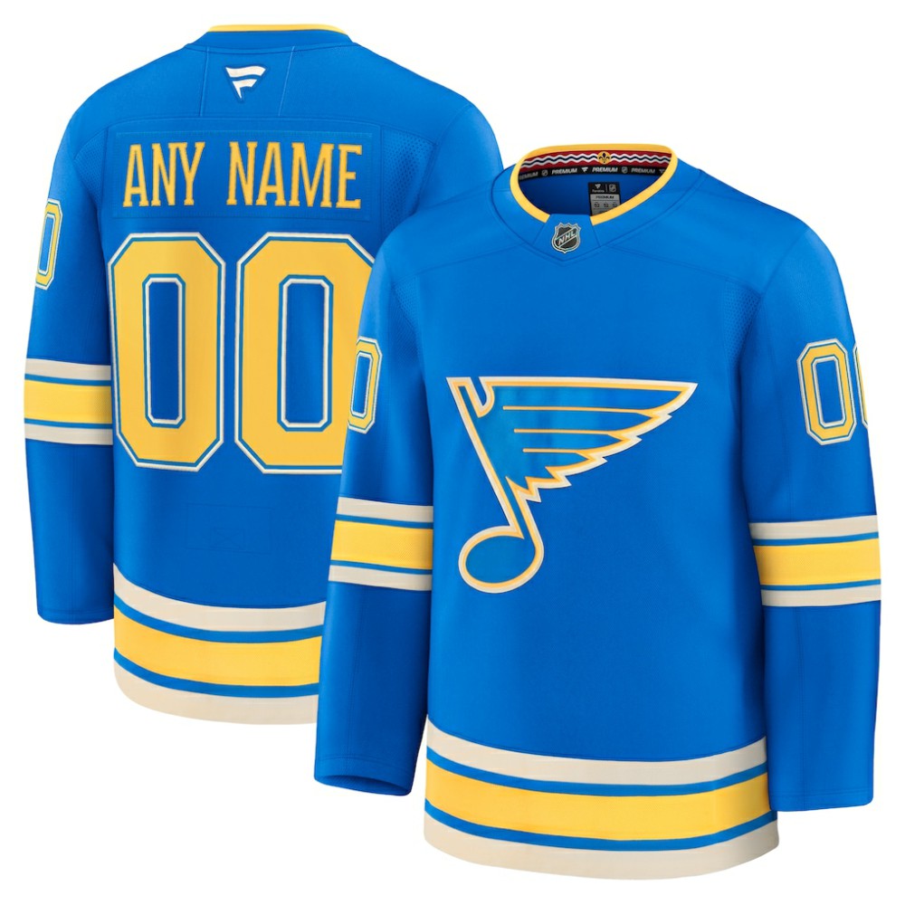 St. Louis Blues Fanatics Alternate Premium Custom Jersey -  NHL Jerseys