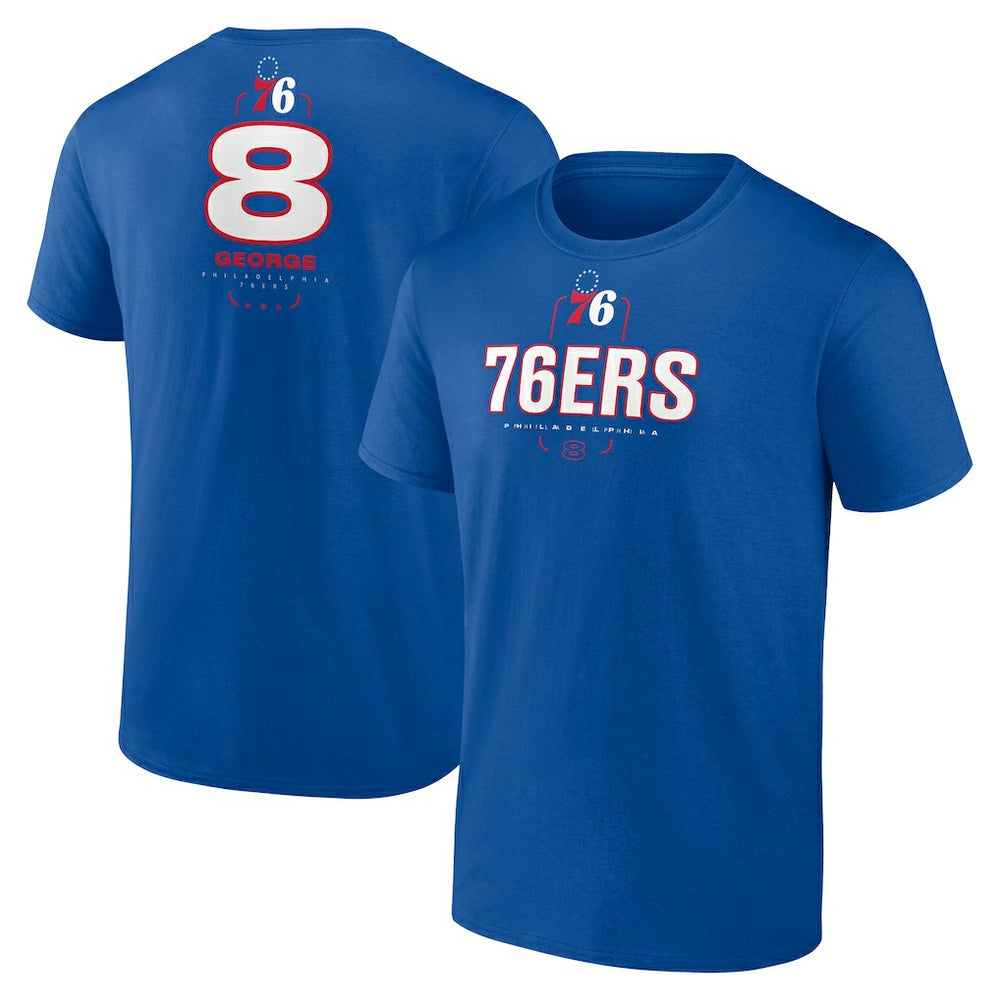 Paul George Philadelphia 76ers Behind The Back Name & Number T-Shirt - Royal cheap | NBA