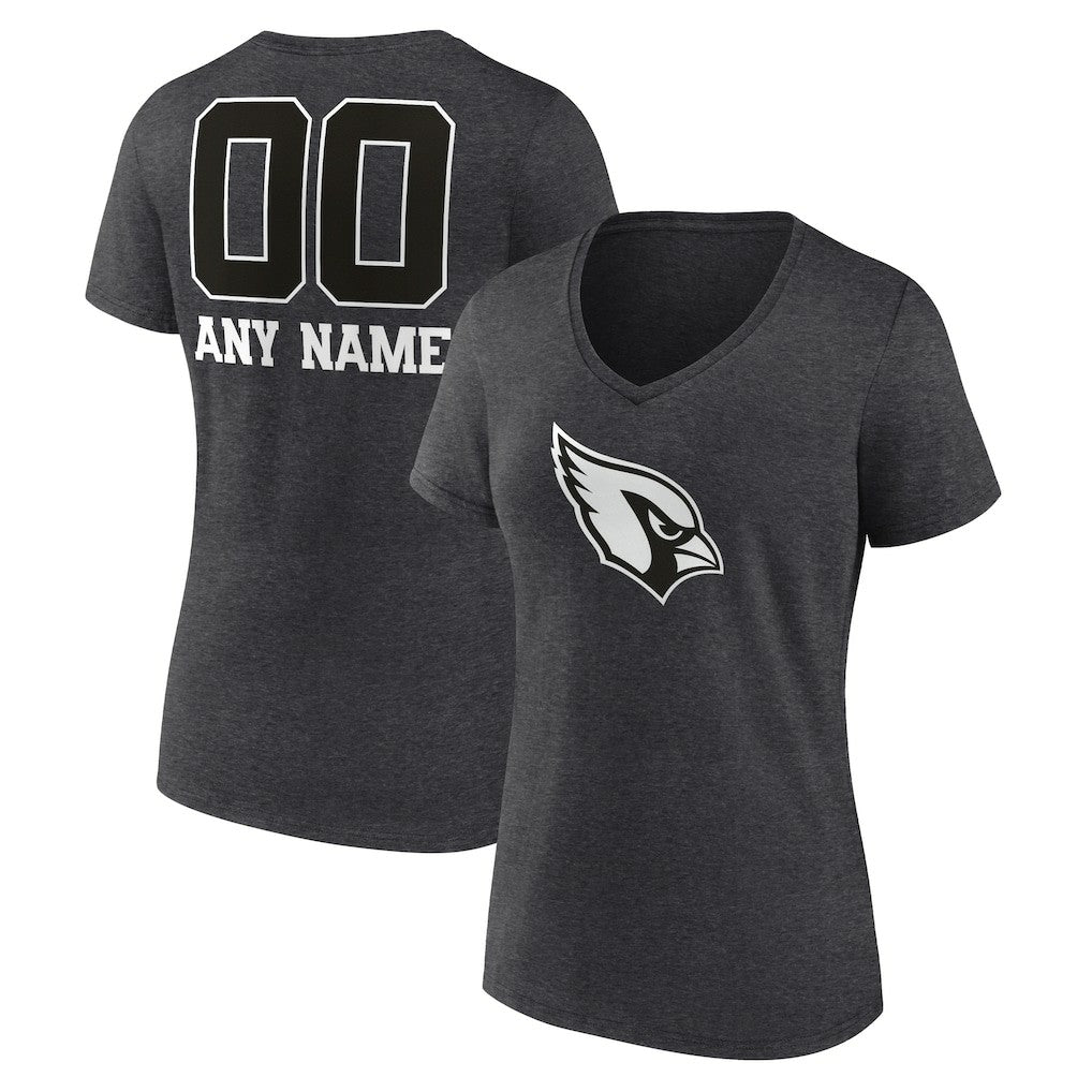 Arizona Cardinals Women's Personalized Name & Number Monochrome V-Neck Long Sleeve T-Shirt | NFL Online