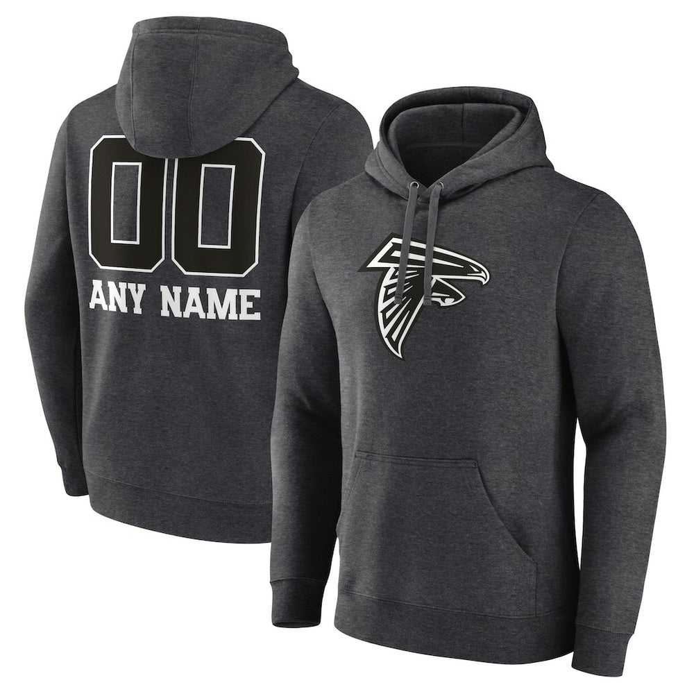 Atlanta Falcons Personalized Name & Number Monochrome Pullover Hoodie | NFL Discount