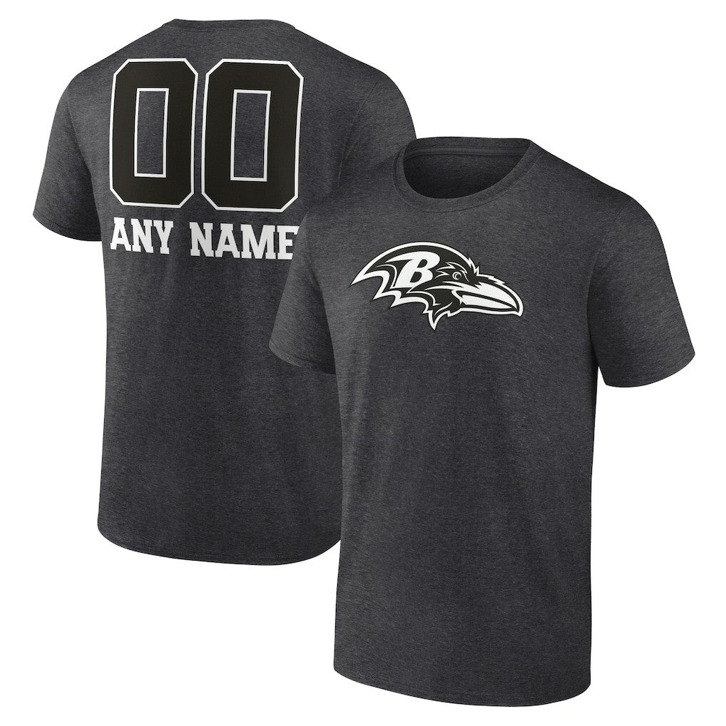 Baltimore Ravens Personalized Name & Number Monochrome T-Shirt | NFL US