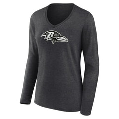 Baltimore Ravens Women's Personalized Name & Number Monochrome V-neck T-Shirt | NFL Hot