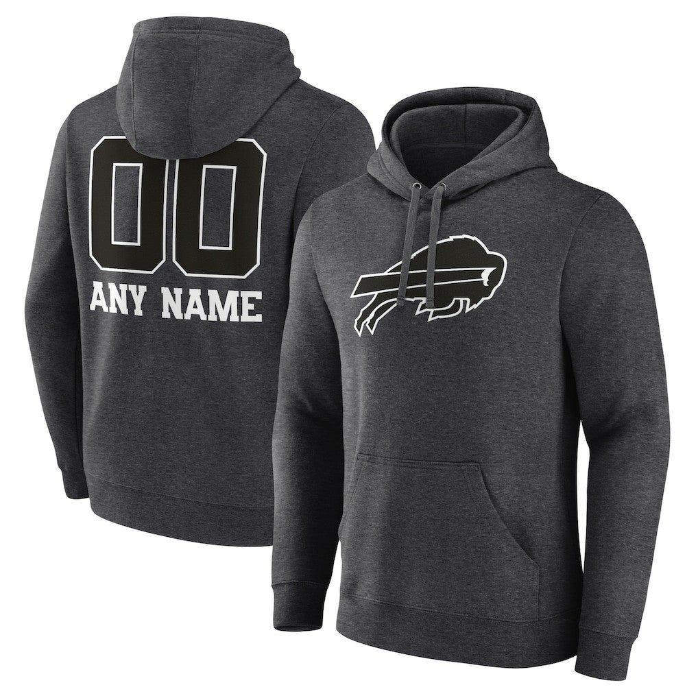 Buffalo Bills Personalized Name & Number Monochrome Pullover Hoodie | NFL Hot