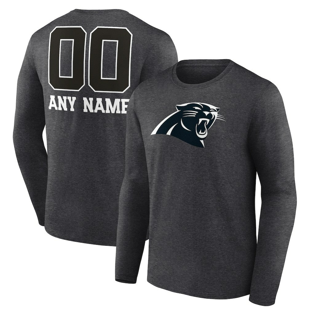 Carolina Panthers Personalized Name & Number Monochrome Long Sleeve T-Shirt | NFL Near me