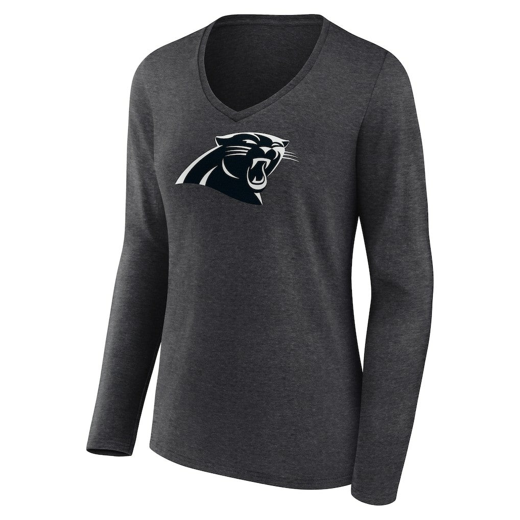 Carolina Panthers Women's Personalized Name & Number Monochrome V-neck T-Shirt | NFL Sale