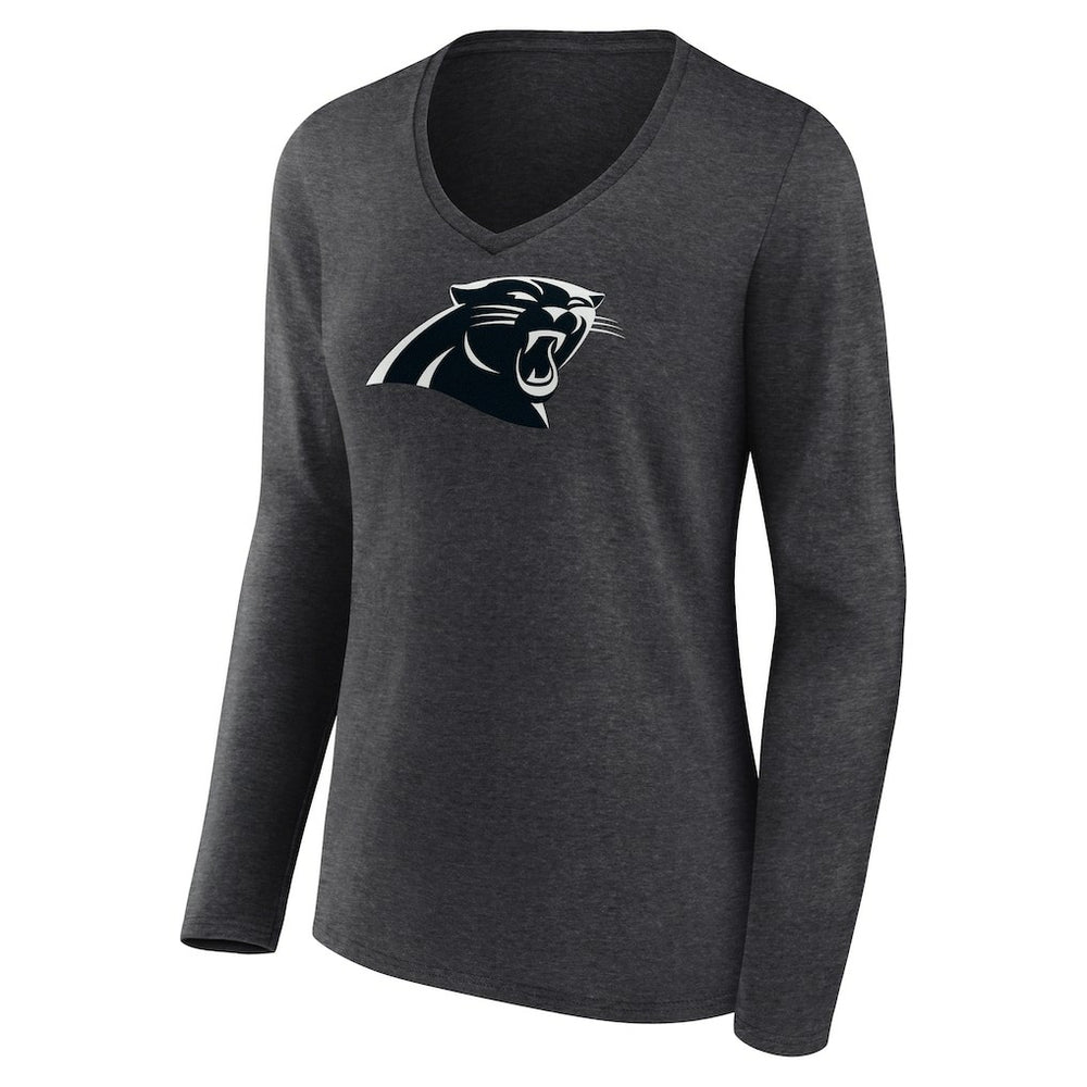 Carolina Panthers Women's Personalized Name & Number Monochrome V-neck T-Shirt | NFL Sale