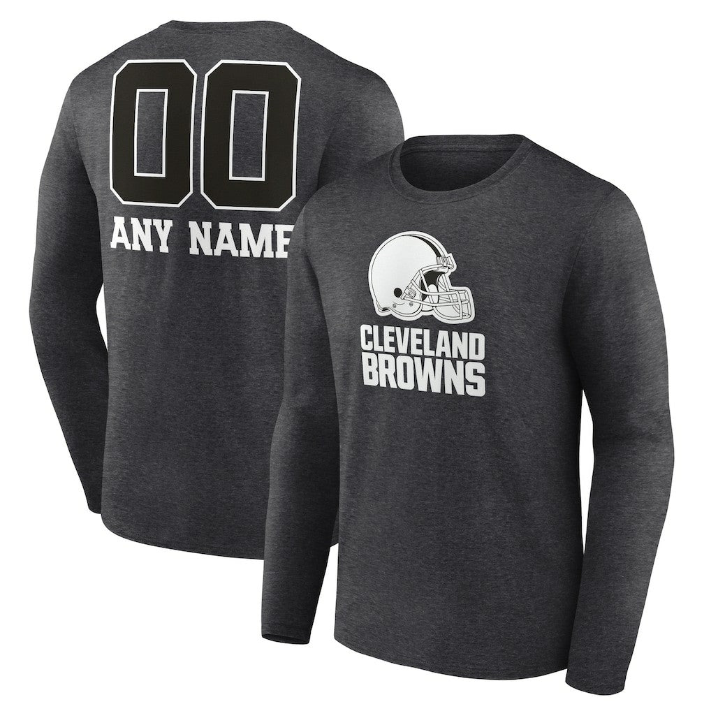 Cleveland Browns Personalized Name & Number Monochrome Long Sleeve T-Shirt | NFL New