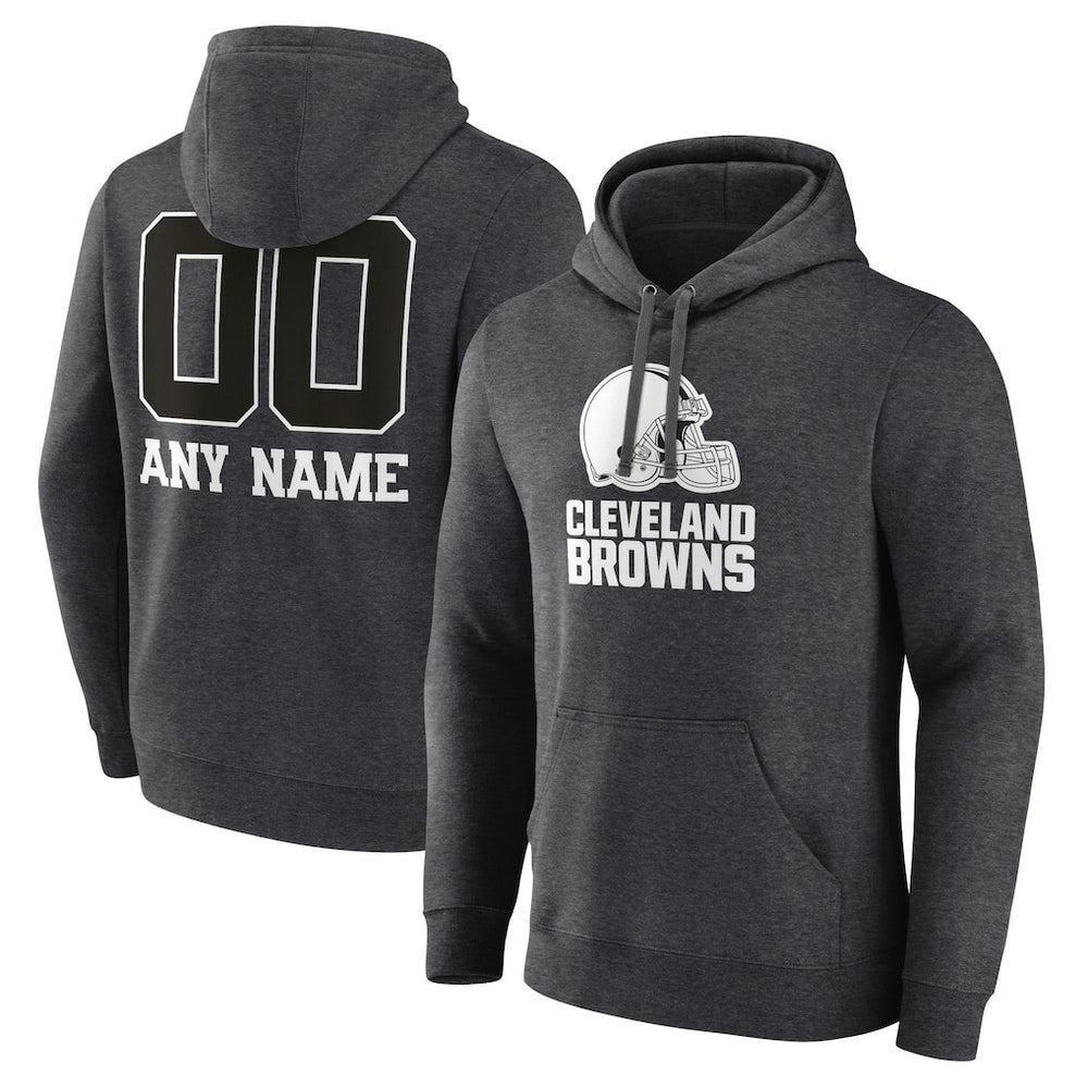 Cleveland Browns Personalized Name & Number Monochrome Pullover Hoodie | NFL New