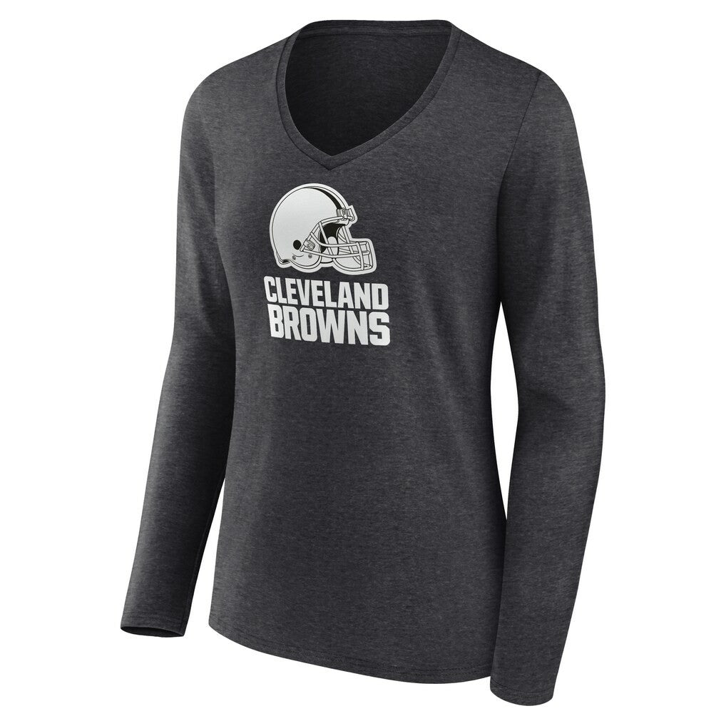 Cleveland Browns Women's Personalized Name & Number Monochrome V-neck T-Shirt | NFL Outlet