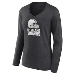 Cleveland Browns Women's Personalized Name & Number Monochrome V-neck T-Shirt | NFL Outlet