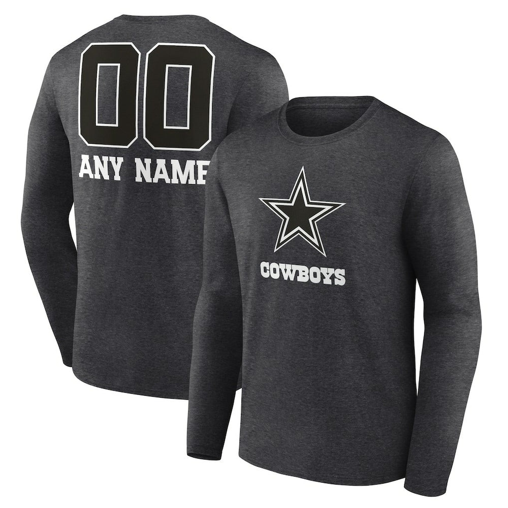 Dallas Cowboys Personalized Name & Number Monochrome Long Sleeve T-Shirt | NFL On sale