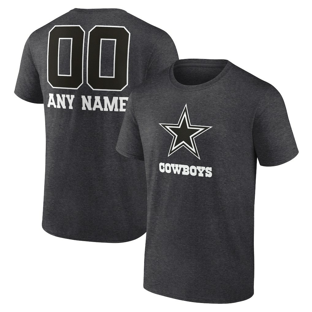 Dallas Cowboys Personalized Name & Number Monochrome T-Shirt | NFL Discount