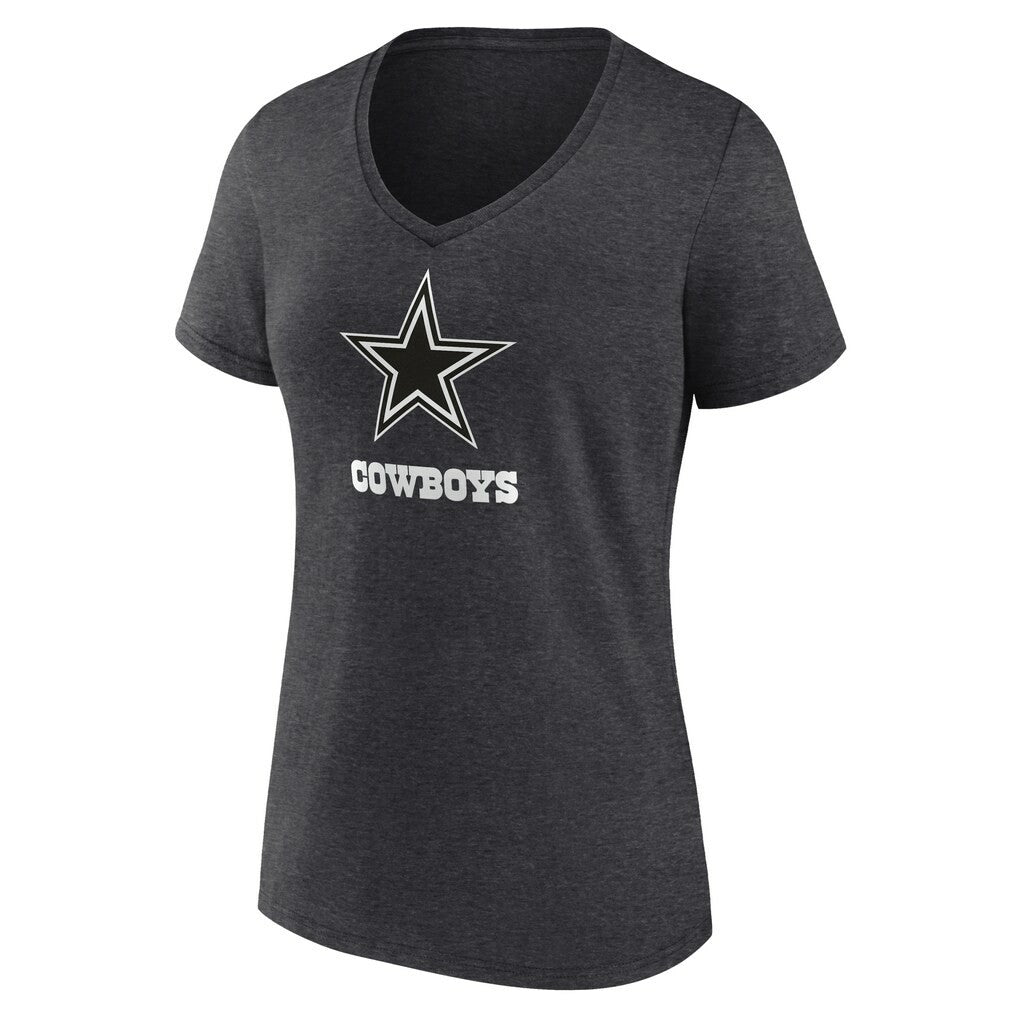 Dallas Cowboys Women's Personalized Name & Number Monochrome V-Neck Long Sleeve T-Shirt | NFL New