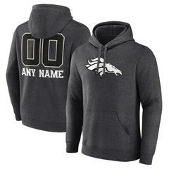 Denver Broncos Personalized Name & Number Monochrome Pullover Hoodie | NFL New