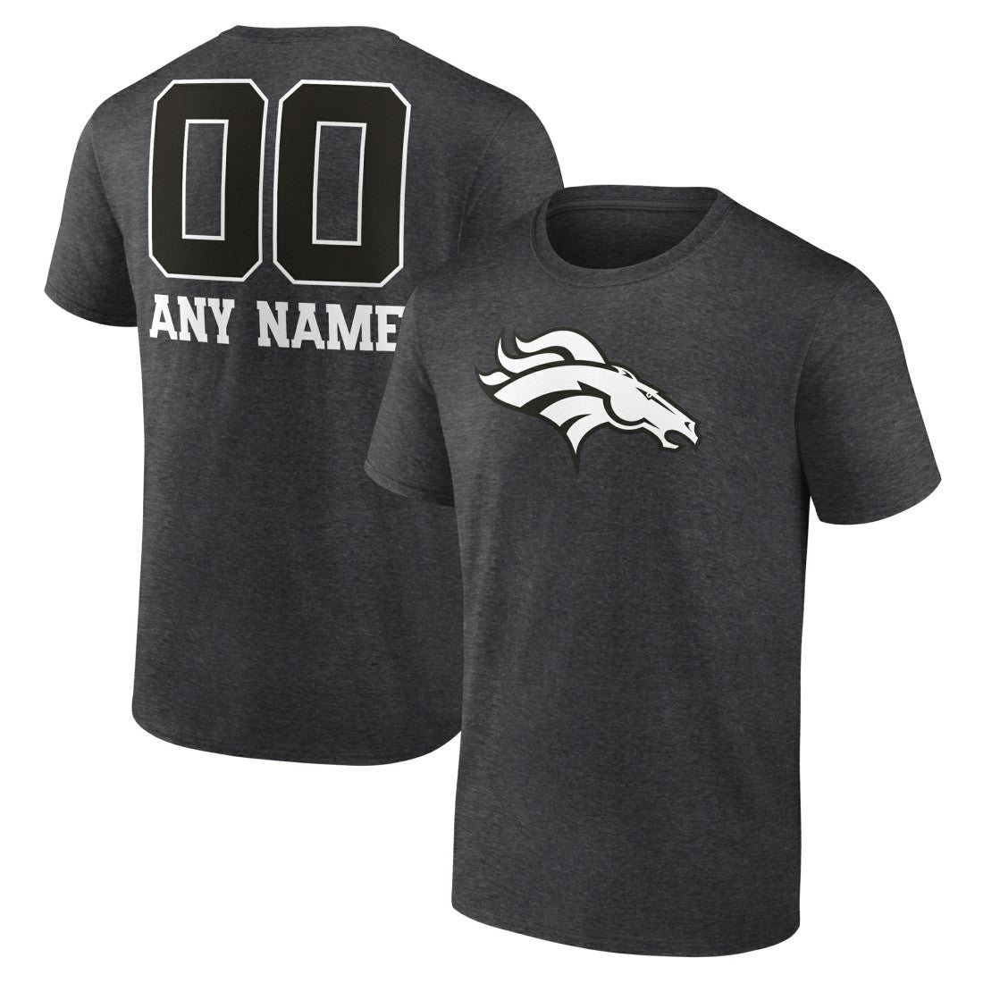 Denver Broncos Personalized Name & Number Monochrome T-Shirt | NFL Online