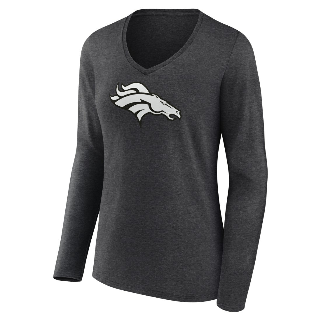 Denver Broncos Women's Personalized Name & Number Monochrome V-neck T-Shirt | NFL US